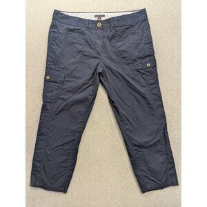Tommy Hilfiger Capri Pants Womens 16 Navy Cargo Cropped Zip Fly Pockets 802251